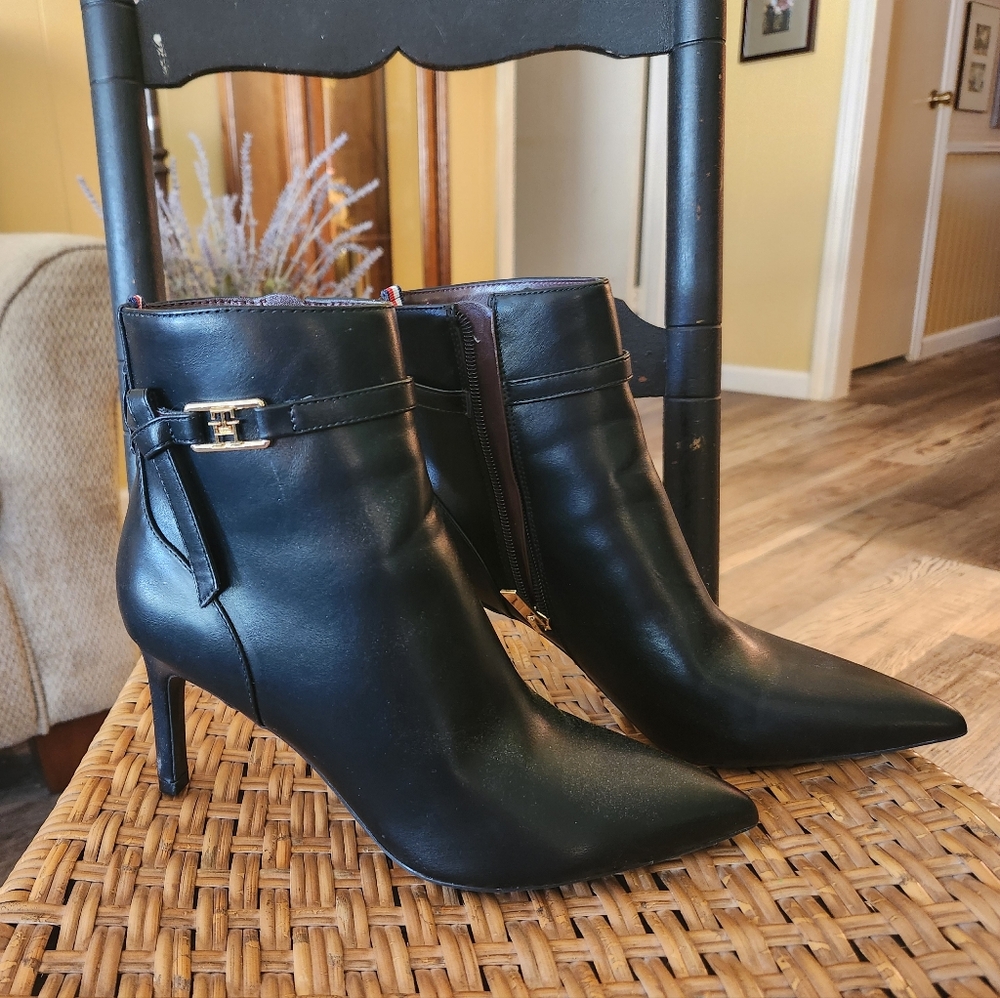 Tommy Hilfiger Black Heeled Booties